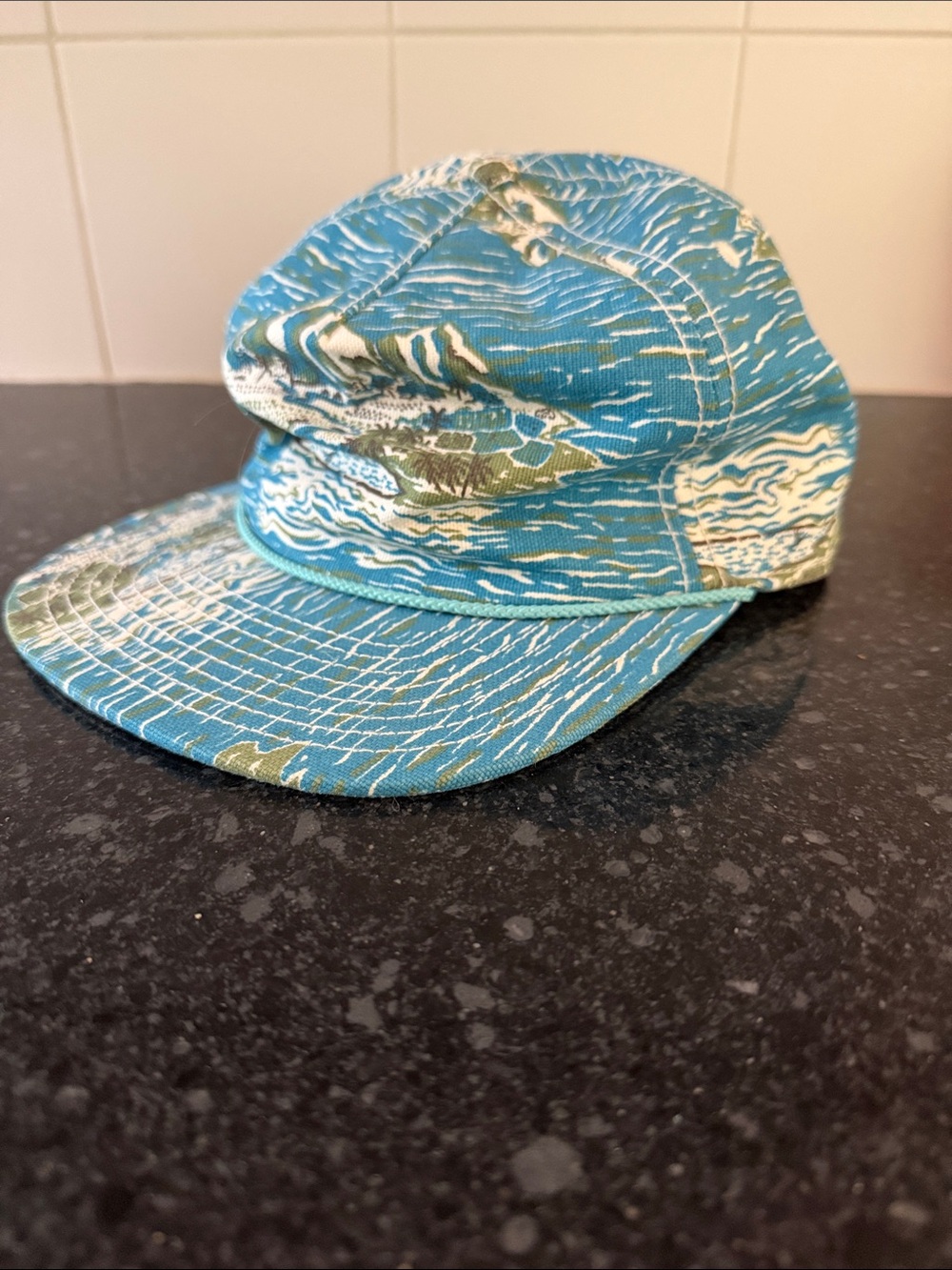 NWOT Patagonia Teal and Olive Patterned Snapback Hat trucker baseball